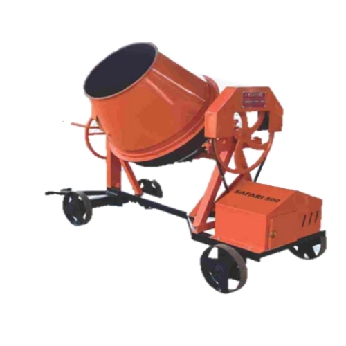 Concrete Mixer Machine - 50L Tilting Drum, Orange Steel, 90cm x 80cm x 100cm, Electric/Petrol 1.5HP, 230V, 4 Wheels, Automatic, Corrosion Resistant