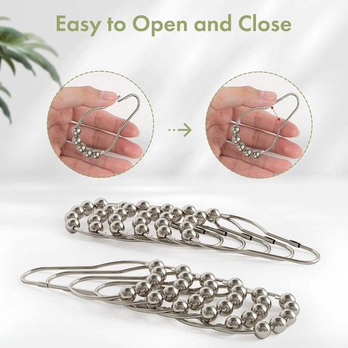 Metal Rustproof Drapery Rod Rings Hook for Bathroom Shower Rods Curtains