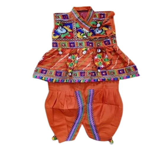 Boys Orange Cotton Dandiya Dress