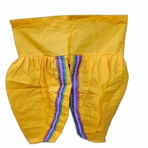 Boys Yellow Cotton Kachhi Work Dandiya Dress