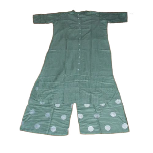 Ladies Sea Green Kurti Plazzo Set