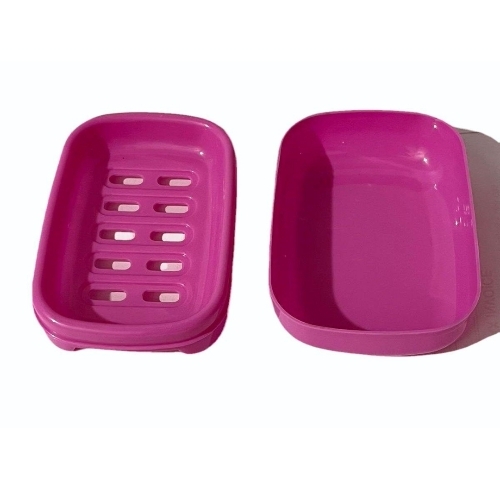 Pink Plastic Soap Dish