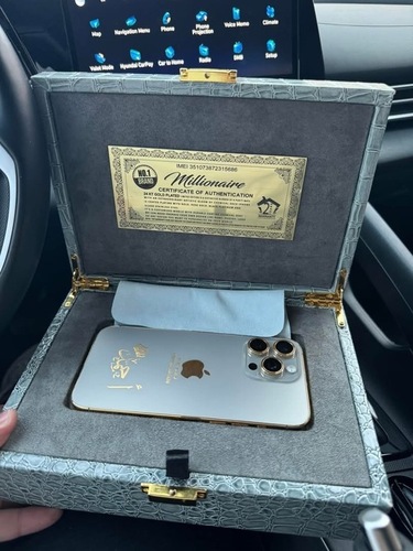 CUSTOM 24k Gold Plated Frame Apple iPhone 16 Pro 1 TB White Back Unlocked
