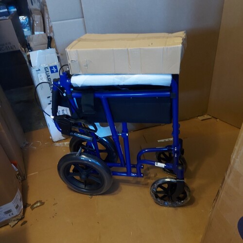Medline MDS808210ABE Transport Wheelchair - Blue NEW!