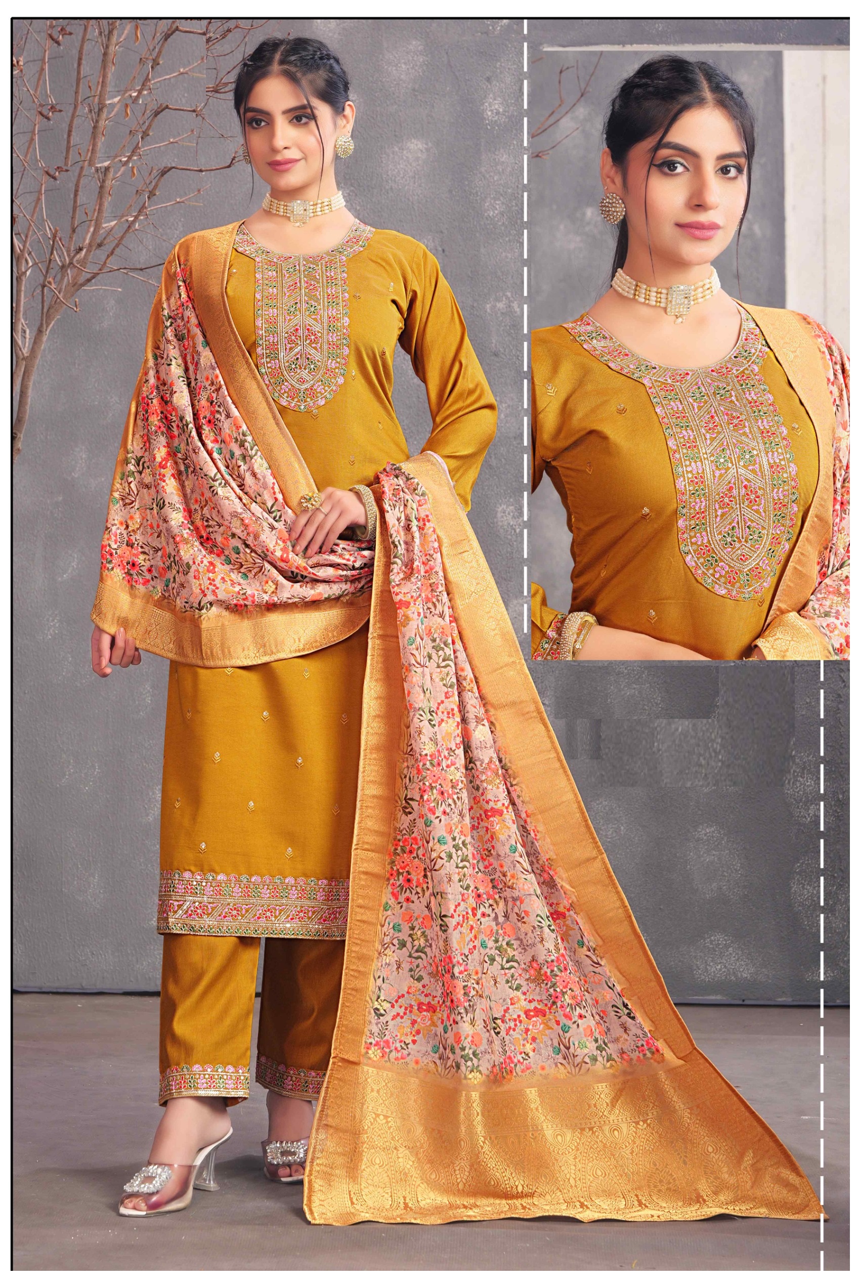 Silk Suit with Designer Dupatta