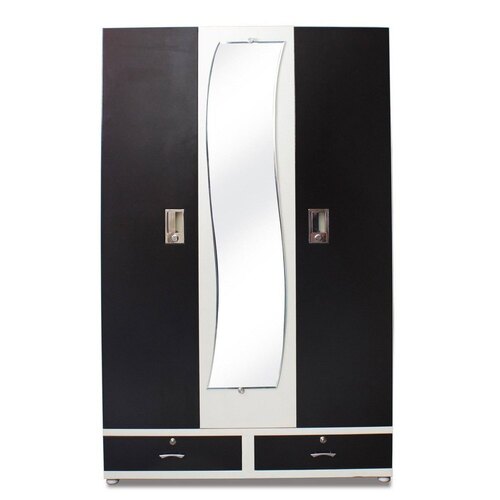3 Door With Locker Steel Almirah - Stainless Steel Rectangular Shape 2 Doors Paint Coated Finish | Durable Eco-Friendly Fireproof Water Resistant 5-Year Warranty