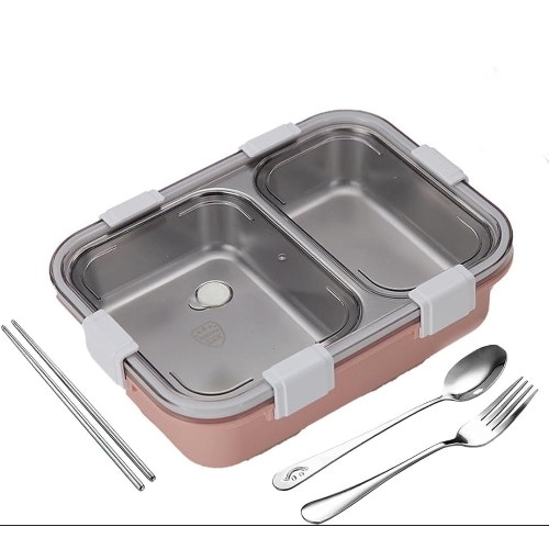 Two-Compartment Steel Lunch Box