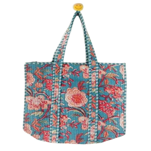 Floral Print Cotton Tote Bag