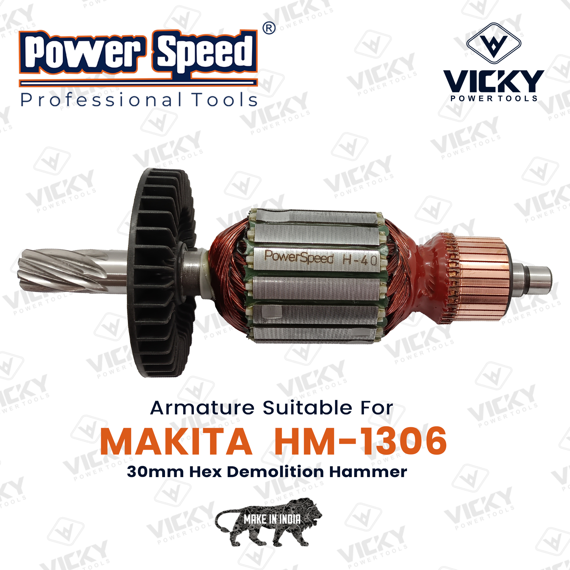 Makita Hm-1306 Demolition Hammer Armature By Powerspeed - Material: Copper