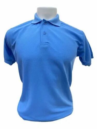 Mens Blue Cotton T Shirt - Short Sleeves, Regular Fit, Various Sizes | V-Neck, Quick Dry, Comfortable Fit