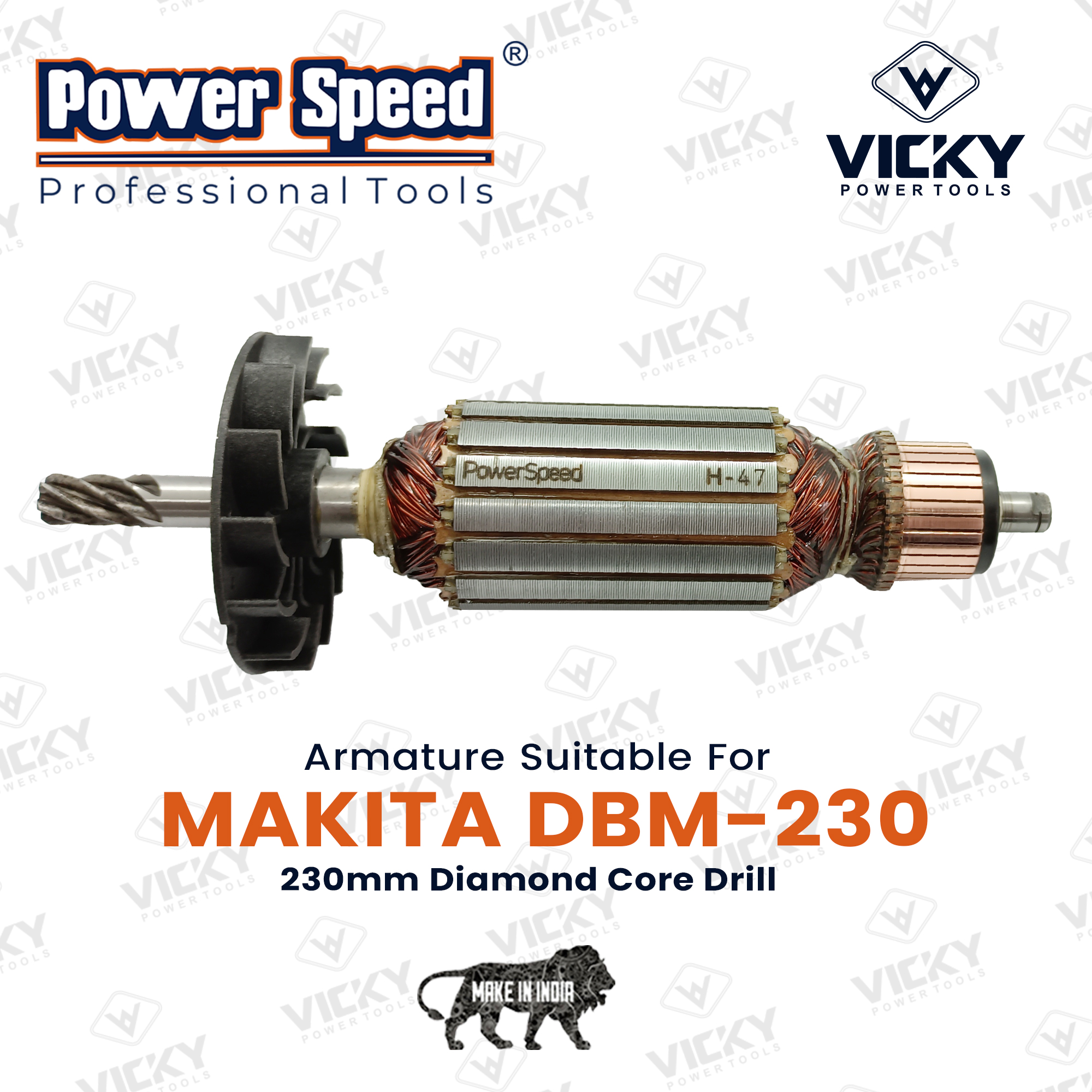 Powerspeed Armature For Dbm-230 Makita M/C - Material: Copper