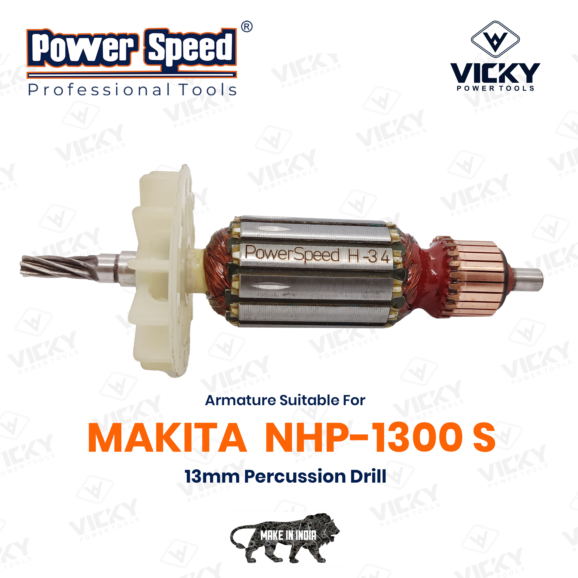 Powerspeed Armature For Nhp-1300 S Makita M/C - Material: Copper