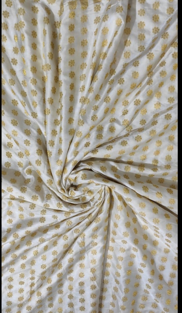 Flower Jari Jacquard Dyeble Satin Fabric - Recommended Season: All