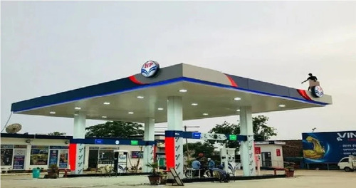 Hp Petrol Pump Canopy - Material: Stainless Steel