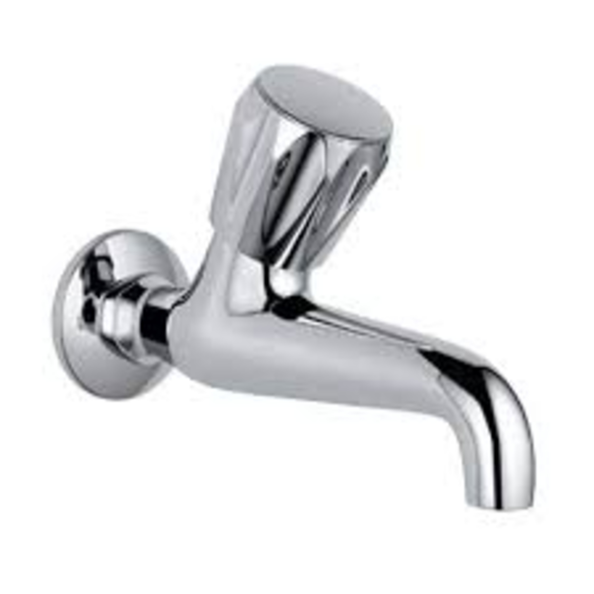 5 Inch Brass Long Body Bib Cock - Color: Silver