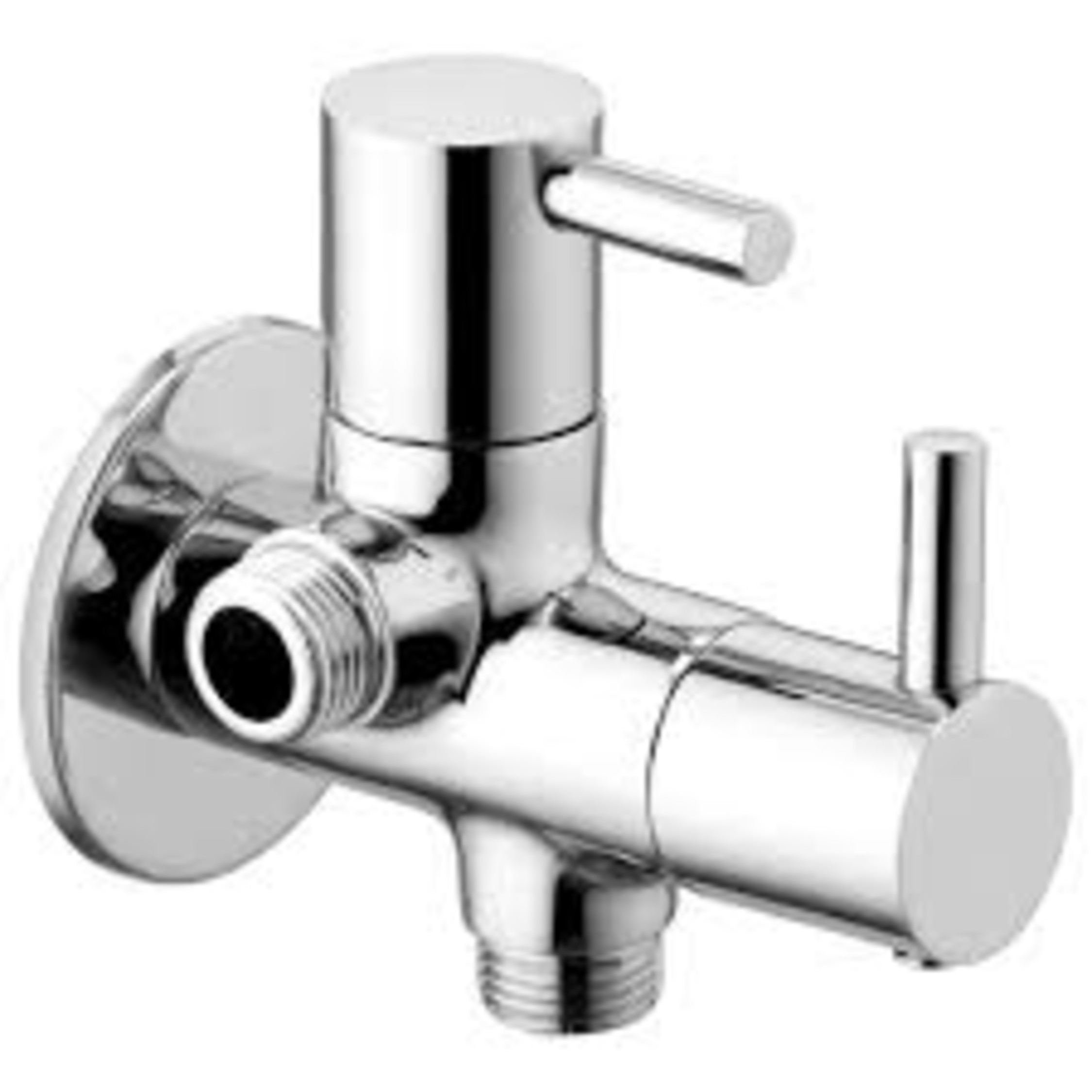 Chrome Plated 2 In 1 Brass Angle Wall Cock