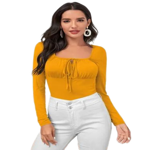 Ladies Yellow Western Top