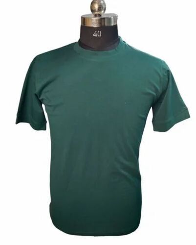 Men Green Cotton Lycra T Shirt