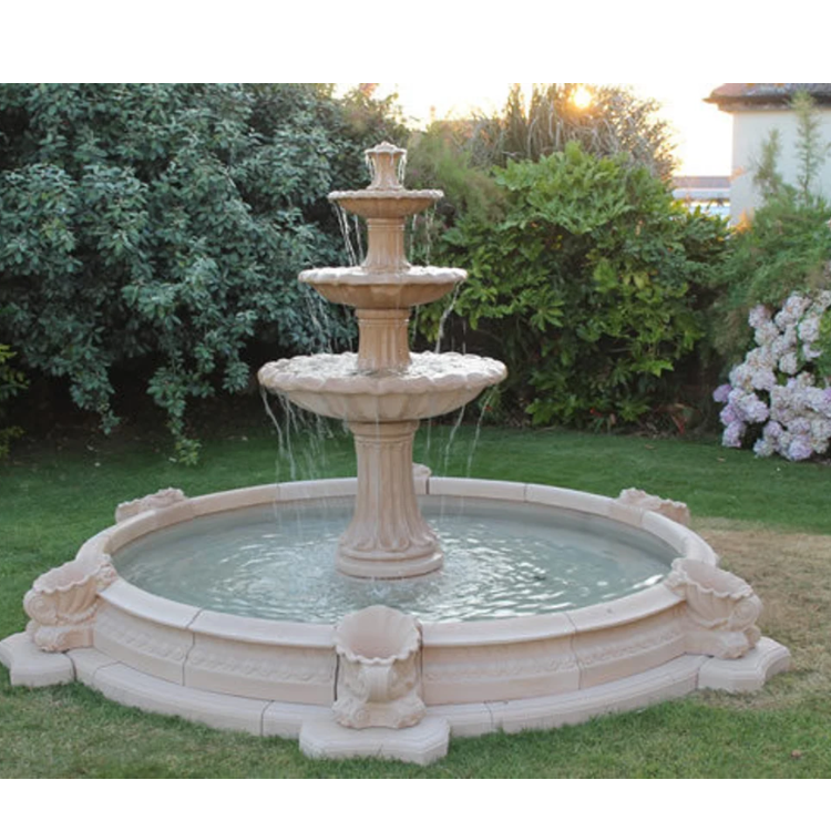 Sandstone Three Tier Fountain - Assembly: No Assembly Required