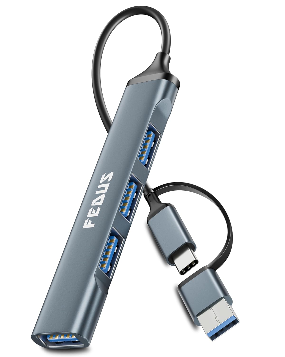 Fedus 3.0 Usb C Hub 4-In-1 Type-C Adapter With Usb 3.0 & 2.0 Ports