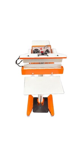 Foot Operated Sealing Machine - Color: Orange And White