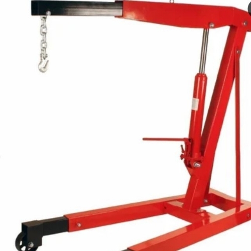 Red engine crane
