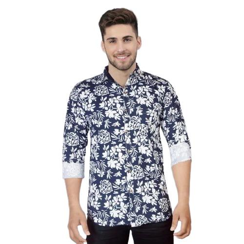 Men Floral Cotton Shirt