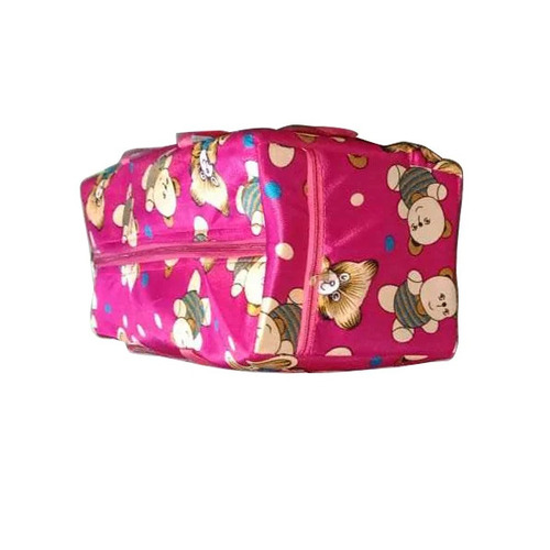 Pink Printed Duffle Bags - Cotton Fabric, Multicolor | Washable, Zip Closure, Corrosion Resistant
