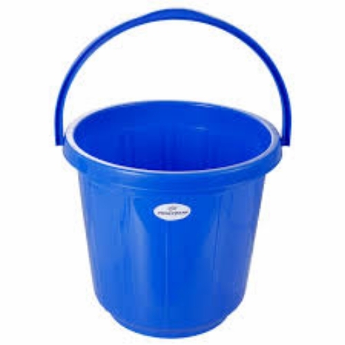 Plastic Bucket - Rigid Plastic, Various Sizes Available, Blue, Round Shape, Fine Finished, Durable, Heat & UV Resistant