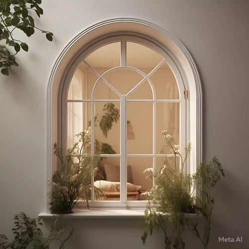 White Upvc Arch Window