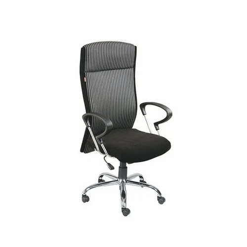 GS-318 Leather Office Chair - Leather, 30 Inch Height, Black, Rotatable | Durable, Easy to Clean, Skin Friendly