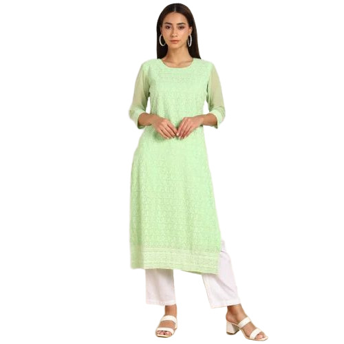Ladies Georgette Straight Kurti Set
