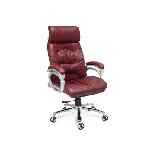 Maroon High Back Leather Office Chair