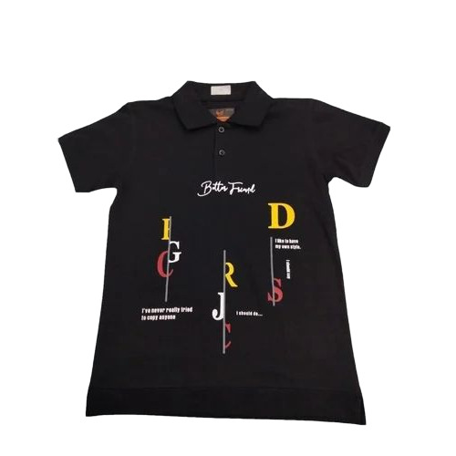 Men Black Printed T Shirt