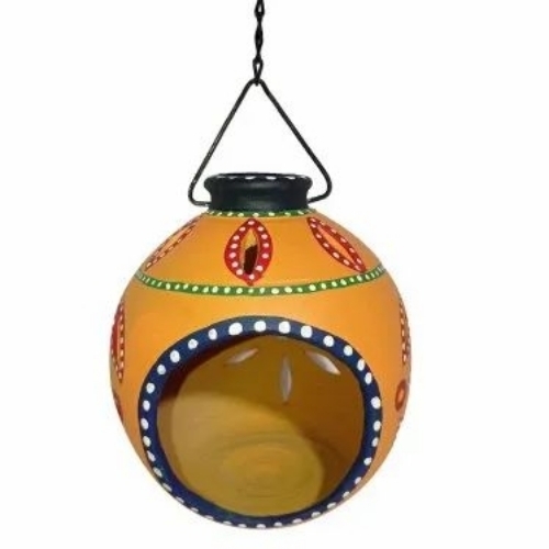 Terracotta Hanging Matki Tealight-Holder