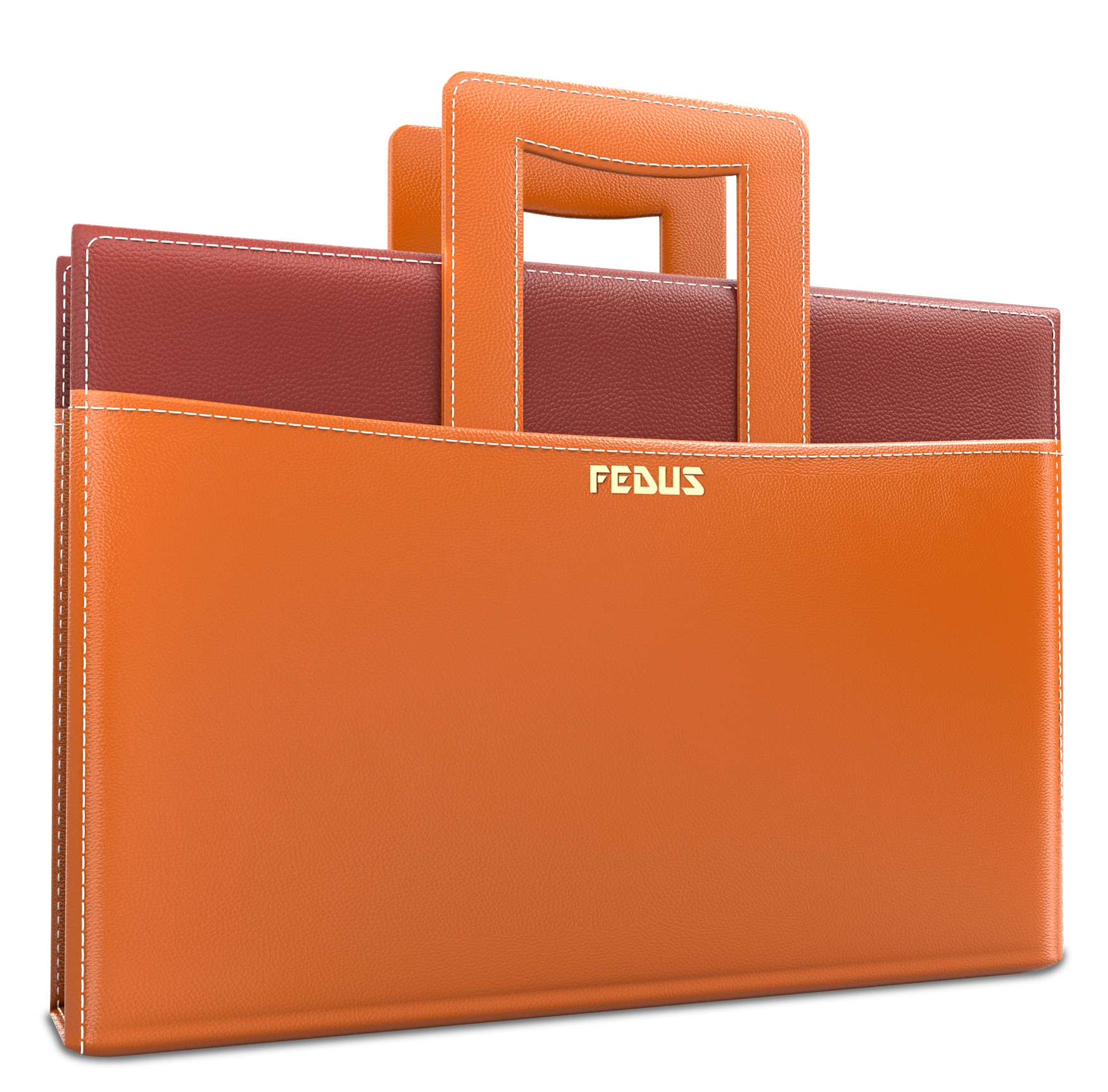 Fedus 20 Leafs Foolscap 4-Ring Leatherette File Folder With Hidden Handle For Certificates