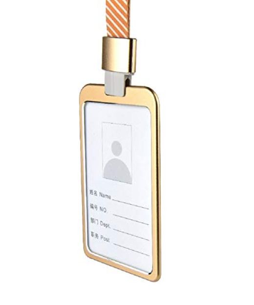 Golden Id Card Holder Stylish Steel Cover
