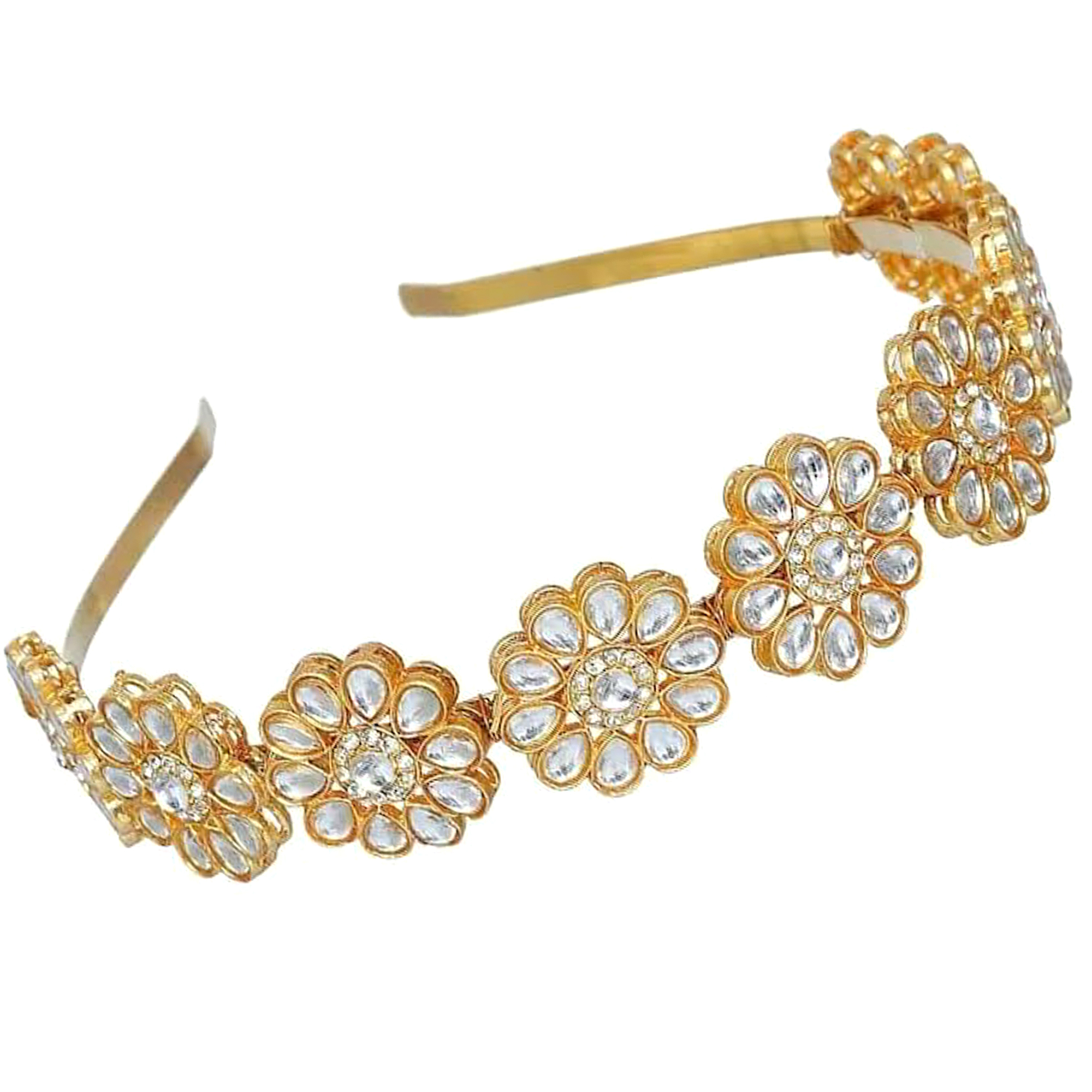 Kundan Matha Patti Sheesh Wedding Hairband - Color: Multiple