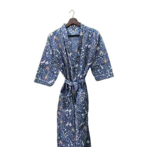 Ladies Block Printed Bathrobe