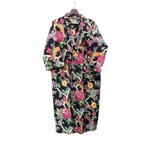 Ladies Floral Cotton Bathrobe