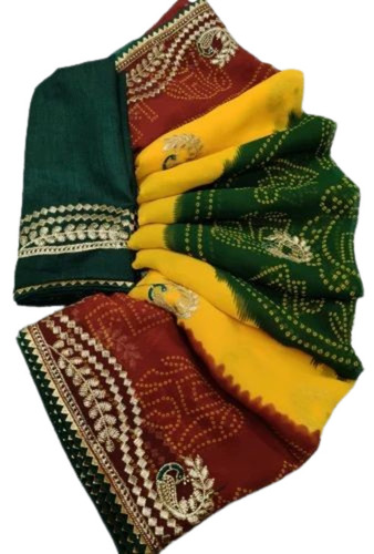 Zari Embroidery And Butta Work Saree