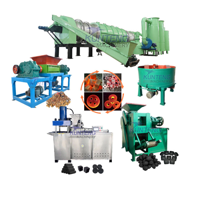 Ecofriendly Bio Charcoal Making Machine Coconut Charcoal Maker Sawdust Charcoal Production Line - Briquette Size: Customizable
