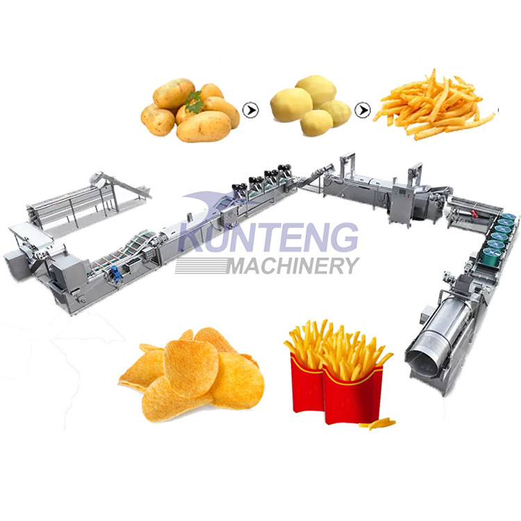 Frozen French Fries Complete Line Equipment Potato Cutting Blanching Pre-Drying Frying And Quick Freezing Production Line - Product Type: Vegetable