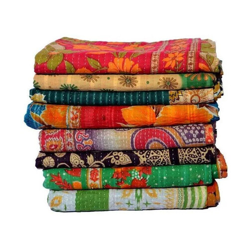 Handmade Indian Cotton Kantha Quilt