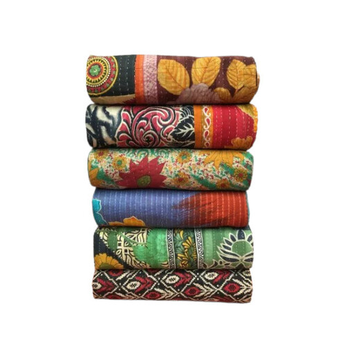 Indian Bohemian Handmade Kantha Quilt