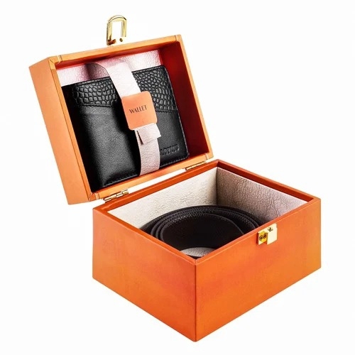Men Leather Belt Gift Set