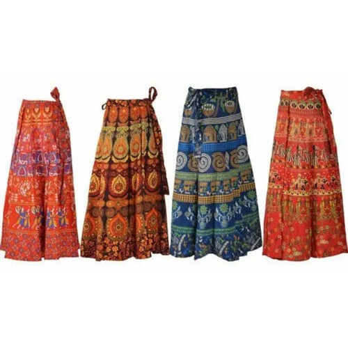 Printed Long Cotton Skirt