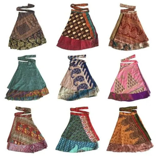 Vintage Silk Mini Wrap Skirt
