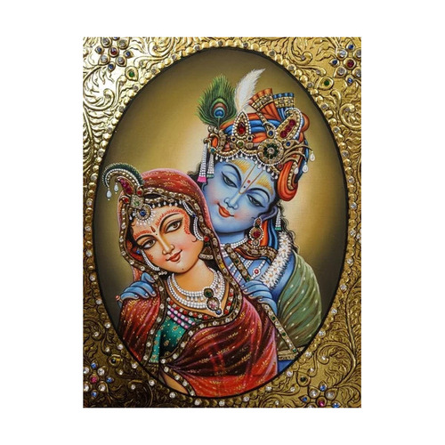 8x10 Inches Krishna Tanjore Painting