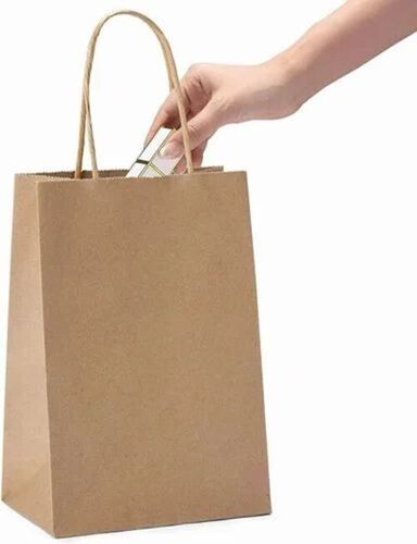 Brown Plain Carry Paper Shopping Bag